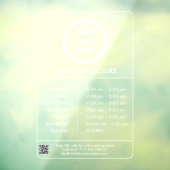 営業時間 ビジネス ロゴ QR コード プロフェッショナル ウィンドウサイン (シート3)