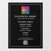 営業時間 ビジネス ロゴ QR コード 電話 テンプレート ウィンドウサイン (シート)