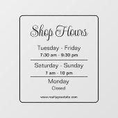 営業時間 ブラックスクリプト ビジネス タイムズ ウィンドウサイン (シート)