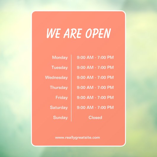 営業時間 ホワイトスクリプト ウィンドウサイン (シート3)