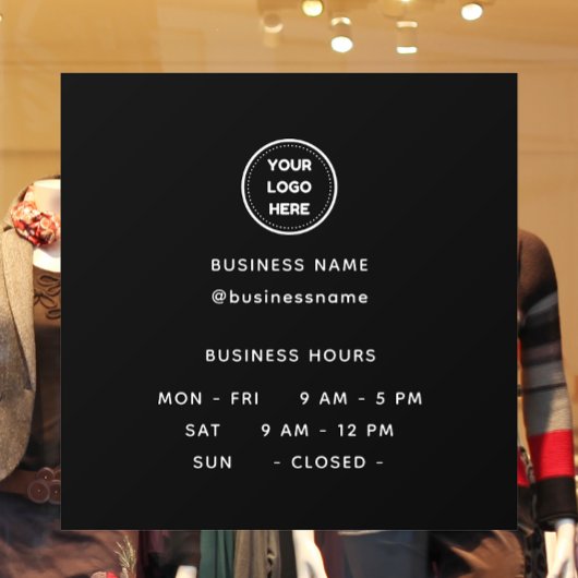 営業時間(ロゴ付き) ウィンドウサイン