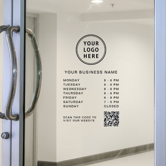 営業時間 ロゴ QRコード ウィンドウサイン