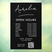 営業時間 ロゴ QRコード ウィンドウサイン (シート3)