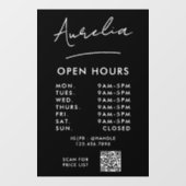 営業時間 ロゴ QRコード ウィンドウサイン (シート)