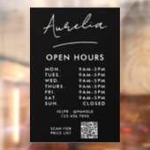 営業時間 ロゴ QRコード ウィンドウサイン (シート2)