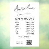 営業時間 ロゴ QRコード シグネチャー ウィンドウサイン (シート3)