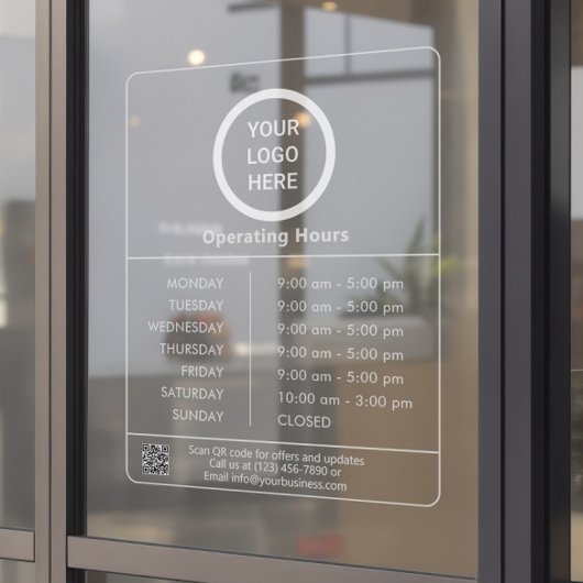営業時間 ロゴ QRコード 透過 ウィンドウサイン