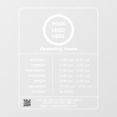 営業時間 ロゴ QRコード 透過 ウィンドウサイン (シート)