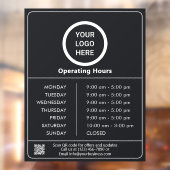 営業時間 ロゴ QRコード 黒と白 ウィンドウサイン (シート2)