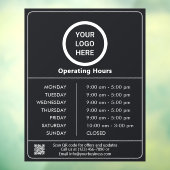 営業時間 ロゴ QRコード 黒と白 ウィンドウサイン (シート3)
