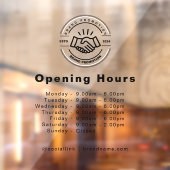 営業時間 事業ロゴ 透明 黒 ウィンドウサイン (シート2)