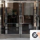 営業時間 事業ロゴ 透明 黒 ウィンドウサイン (オフィスドア)