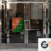 営業時間 | 企業ロゴ 営業時間 ウィンドウサイン (オフィスドア)
