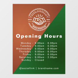 営業時間 | 企業ロゴ 営業時間 ウィンドウサイン