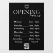 営業時間 | 企業ロゴ 営業時間 | QR ウィンドウサイン (シート)