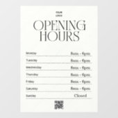 営業時間 | 企業ロゴ 営業時間 | QR ウィンドウサイン (シート)