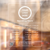 営業時間 企業ロゴ QRコード 透過 ウィンドウサイン (シート2)