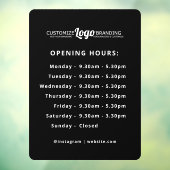 営業時間 営業時間 ビジネス ロゴ ブラック ウィンドウサイン (シート3)