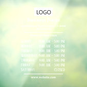 営業時間 大型 ウィンドウステッカー 貼付時間 ウィンドウサイン (シート3)