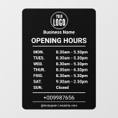 営業時間 | 店舗ロゴ 営業時間 ウィンドウサイン (シート)