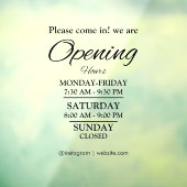 営業時間 | 店舗営業時間 ブラック ウィンドウサイン (シート3)