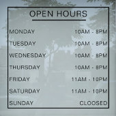 営業時間 店舗 フロント 店舗 営業時間 ウィンドウサイン