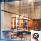 営業時間・情報・ロゴ ウィンドウサイン (カフェ窓)