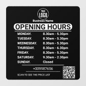 営業時間 最低限の店舗名 ウィンドウサイン (シート)