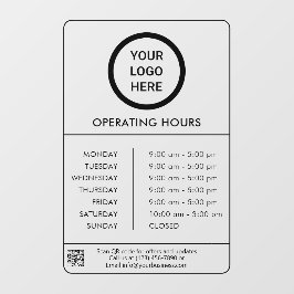 営業時間 業務ロゴ ブラック ウィンドウクリング ウィンドウサイン