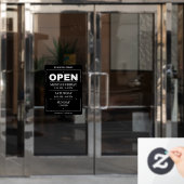 営業時間 | 業務営業時間 ブラック ウィンドウサイン (オフィスドア)