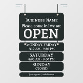 営業時間 | 業務営業時間 ブラック ウィンドウサイン (シート)