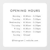 営業時間 | 業務営業時間 モダン ウィンドウサイン (シート)