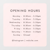 営業時間 | 業務時間 ブッシュピンク ウィンドウサイン (シート)