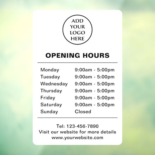 営業時間 法人 ビジネス 会社 ロゴ ここに ウィンドウサイン (シート3)