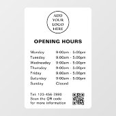 営業時間 法人QRコード 企業ロゴはこちら ウィンドウサイン (シート)
