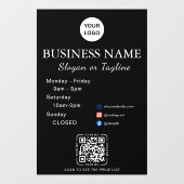 営業時間 現代のスクリプトとQRコード、ソーシャル ウィンドウサイン (シート)
