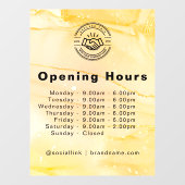 営業時間 現代のビジネス ロゴ ウィンドウサイン (シート)