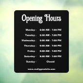 営業時間 現代のモノクロ ウィンドウサイン (シート3)