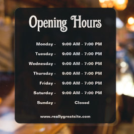 営業時間 現代 モノクロ ウィンドウサイン