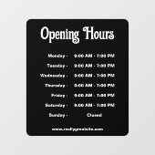 営業時間 現代 モノクロ ウィンドウサイン (シート)