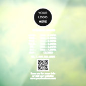 営業時間 白 ビジネス ロゴ QR コード ウィンドウサイン (シート3)