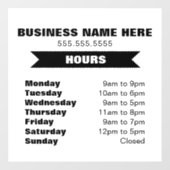 営業時間 窓用シール ウィンドウサイン (シート)