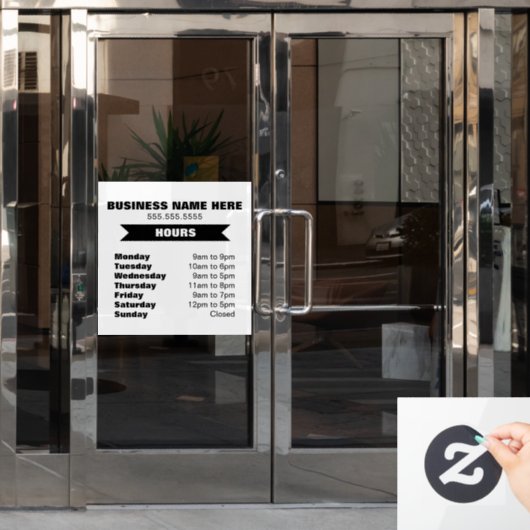 営業時間 窓用シール ウィンドウサイン (オフィスドア)