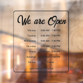 営業時間 黒のスクリプト ウィンドウサイン (シート2)