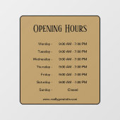 営業時間 黒のスクリプト ビジネス時間 ウィンドウサイン (シート)