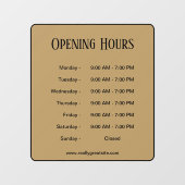 営業時間 黒のスクリプト ビジネス タイム ウィンドウサイン (シート)