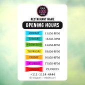 営業時間 | 黒のビジネスロゴ営業時間 ウィンドウサイン (シート3)