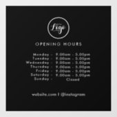 営業時間 黒のビジネス ロゴ オープニング アワーズ ウィンドウサイン (シート)