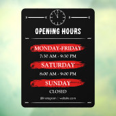 営業時間 | 黒のビジネス ロゴ 営業時間 ウィンドウサイン (シート3)