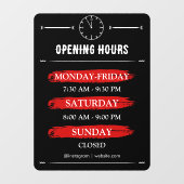 営業時間 | 黒のビジネス ロゴ 営業時間 ウィンドウサイン (シート)